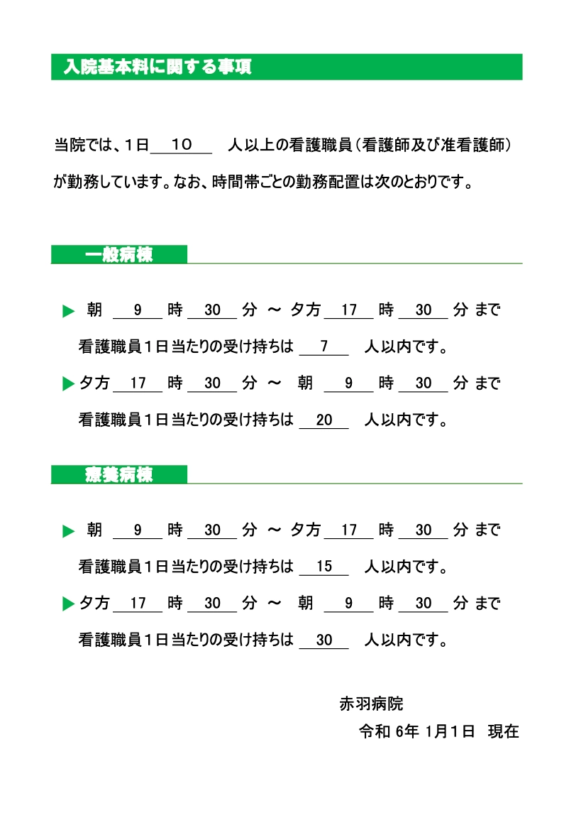 入院基本料